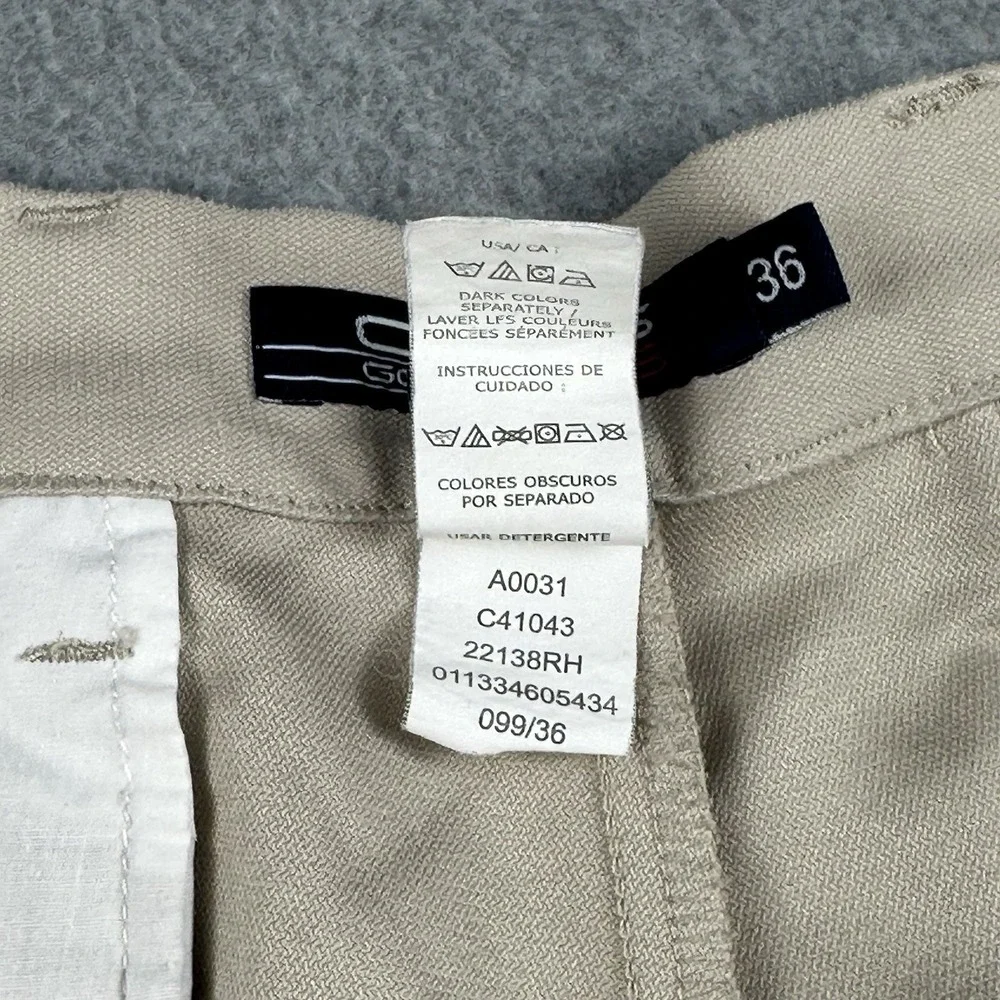 Chaps Golf 78 Khaki Performance Shorts Mens 36 Flat Front Polyester 9